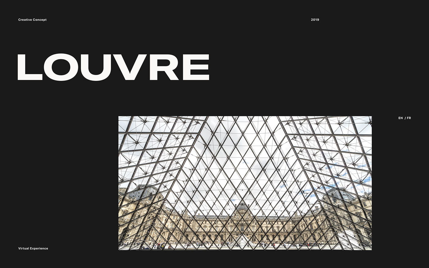 louvre concept museum mobile UI ux design Web motion typography  