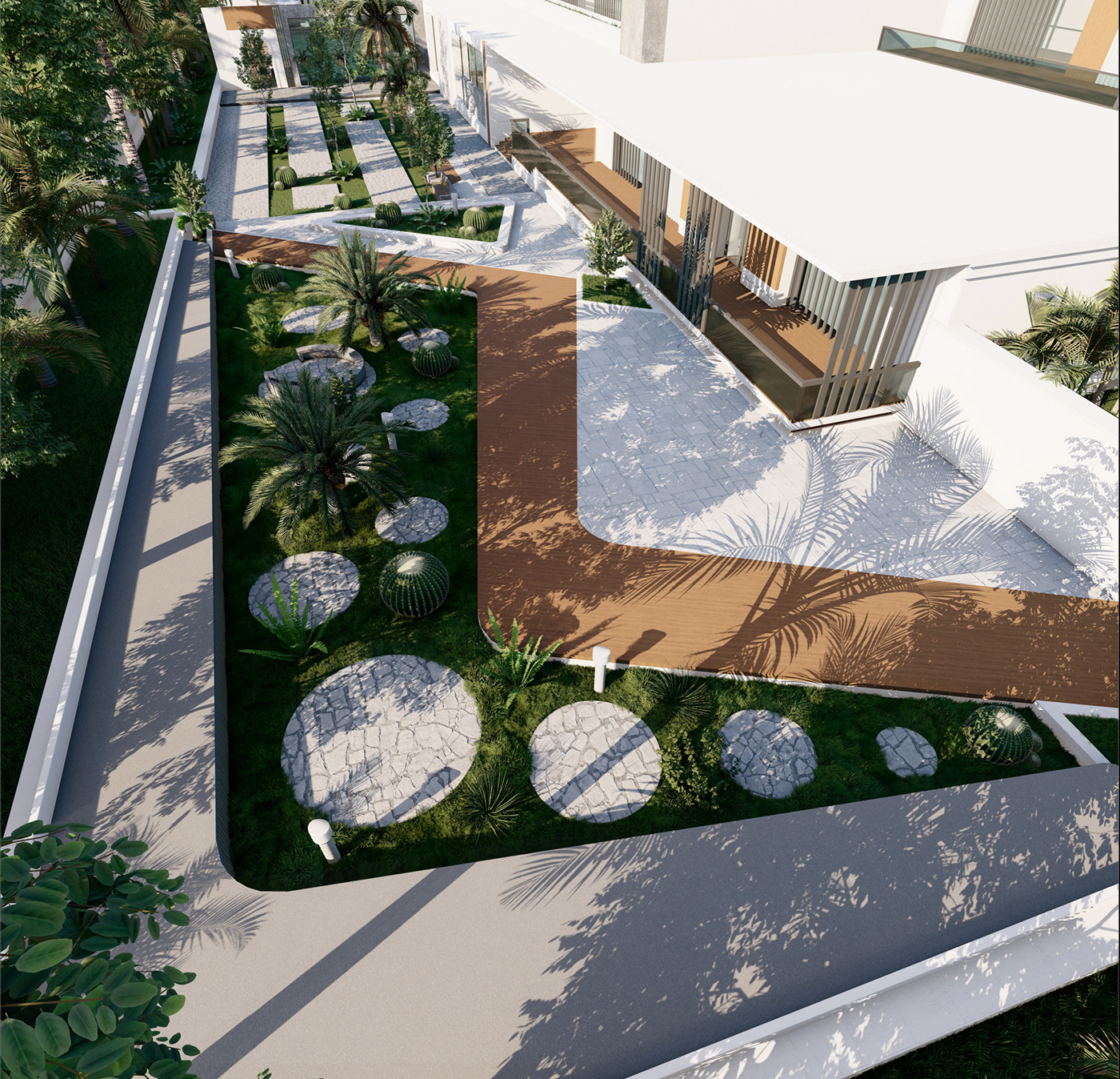 Siteplan landscapes Landscape Design Render exterior exterior design villa design modern archviz architecture