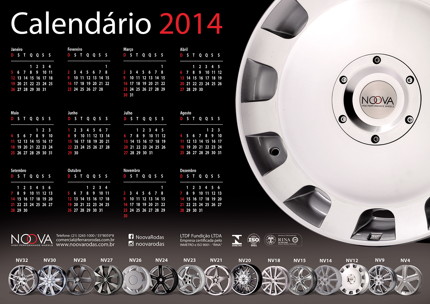 calendar calendario Rodas sport esportivas dub car carros tuning high Performance wheels
