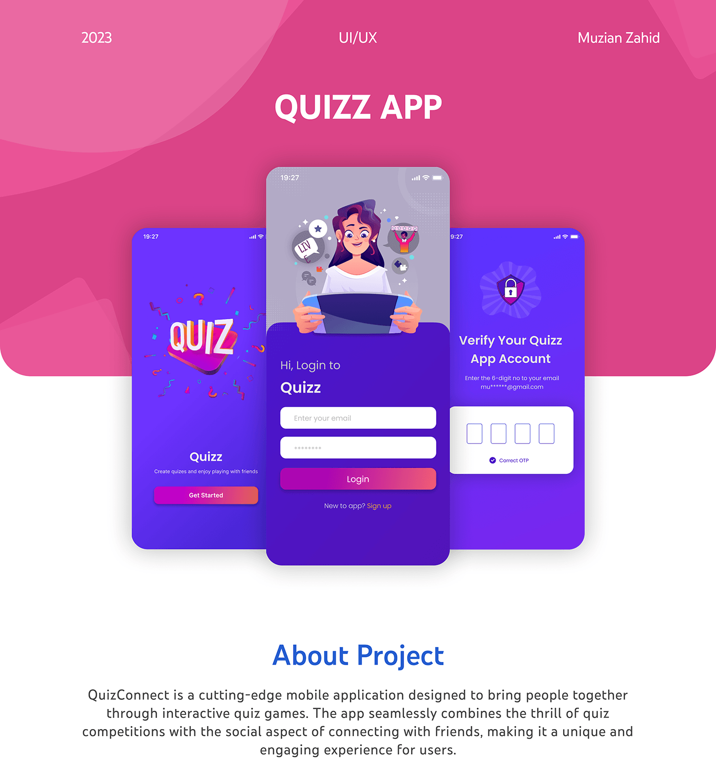 Mobile app Quiz Game UI/UX app design Figma
