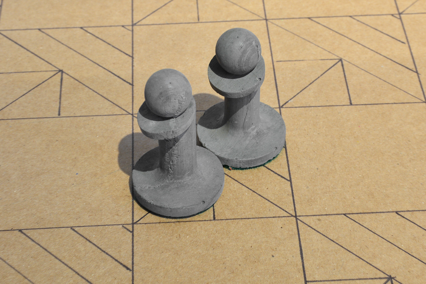3D chess concrete échecs game jeu modern object objet Typographie