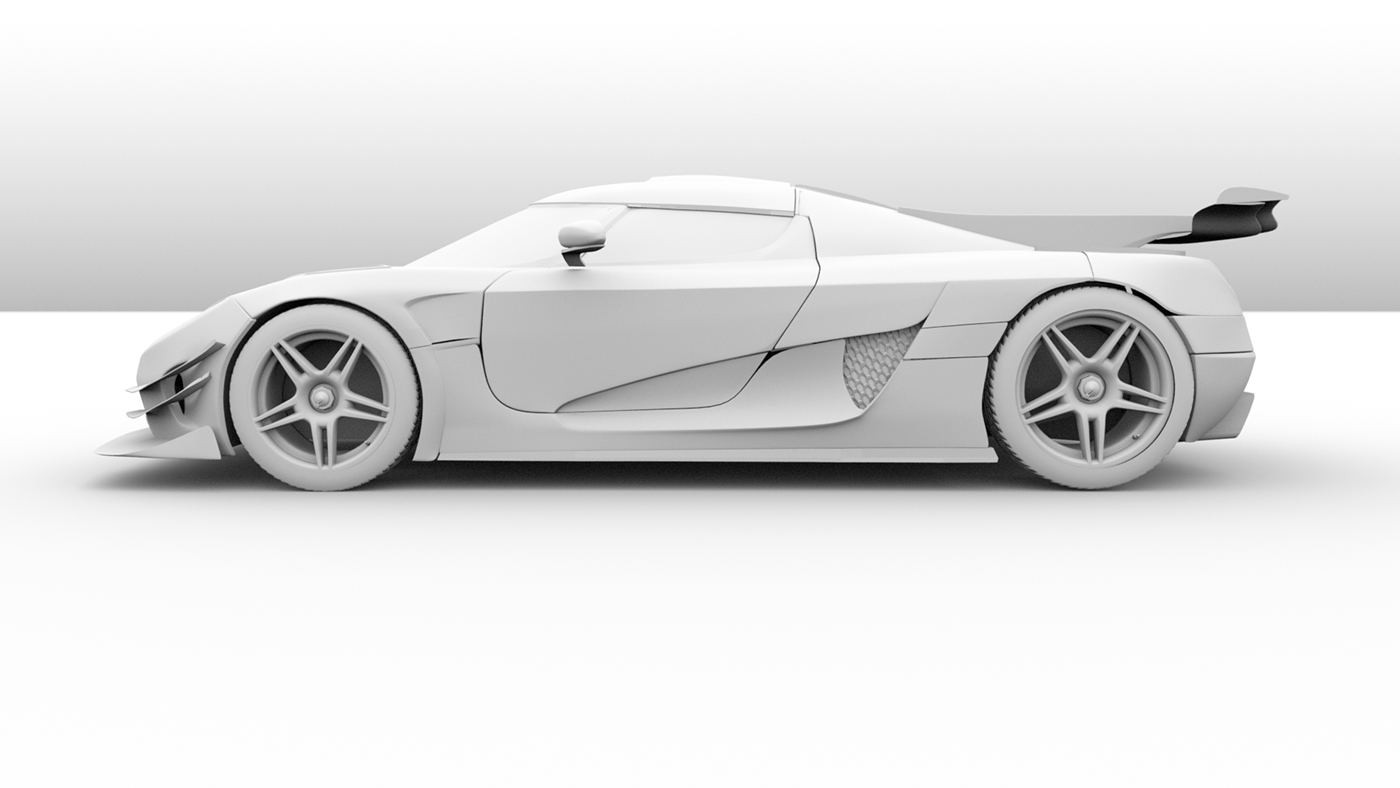3d modeling CGI Koenigsegg Maya portrait Render shading supercar texturing koenigsegg one model