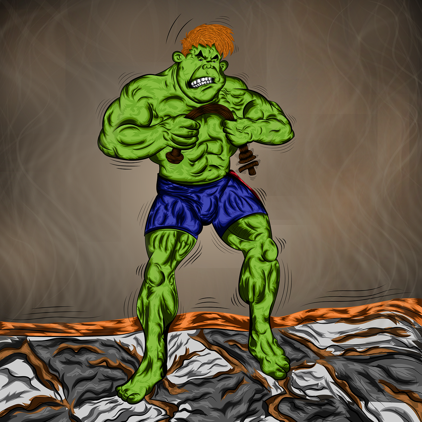 cartoon Character magnus carlsen Hulk angry art Digital Art  vector art art work artist