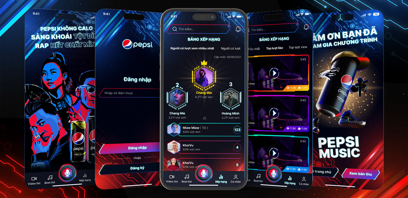 karaoke app pepsi app design Cyberpunk
