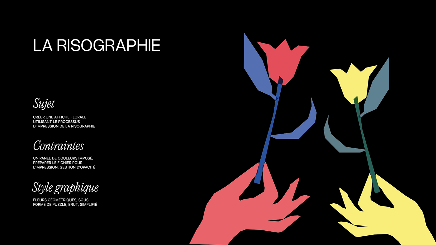 risograph Flowers flower print print design  floral Risoprint risography