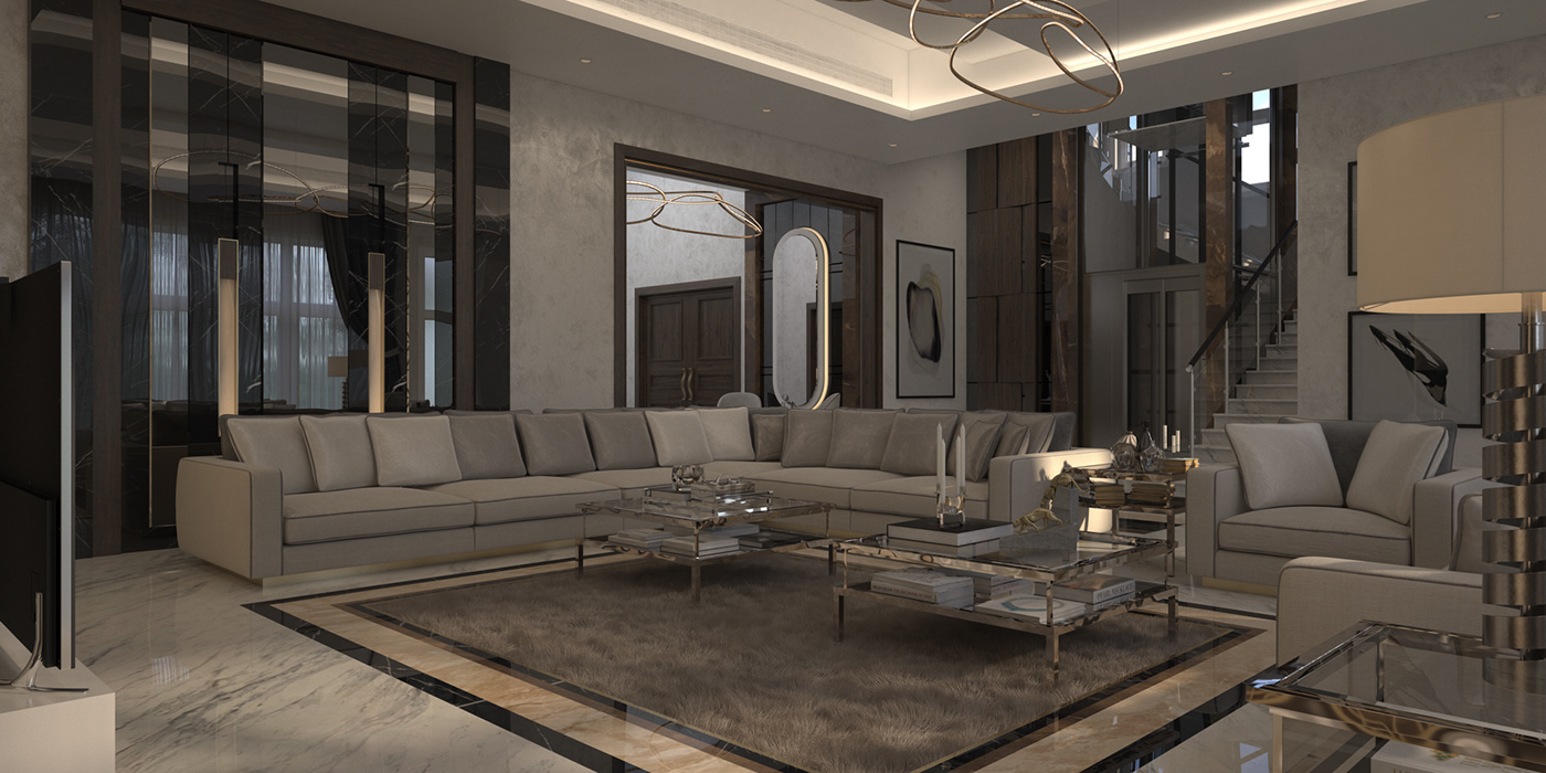 architecture design interior design  Alaa Hamed Interior decor Villa
