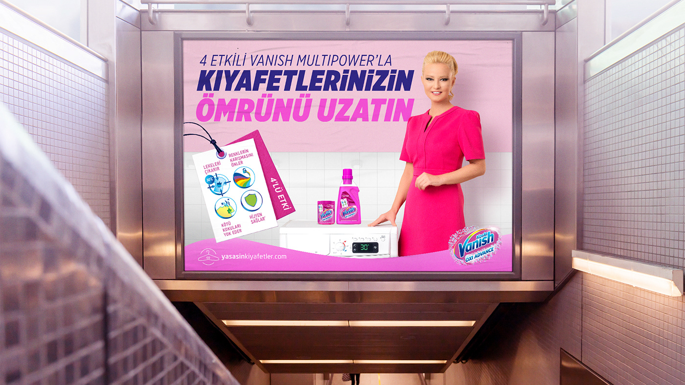 Advertising  clothes cotton Film   laundry Müge Anlı pink vanish reckitt detergent