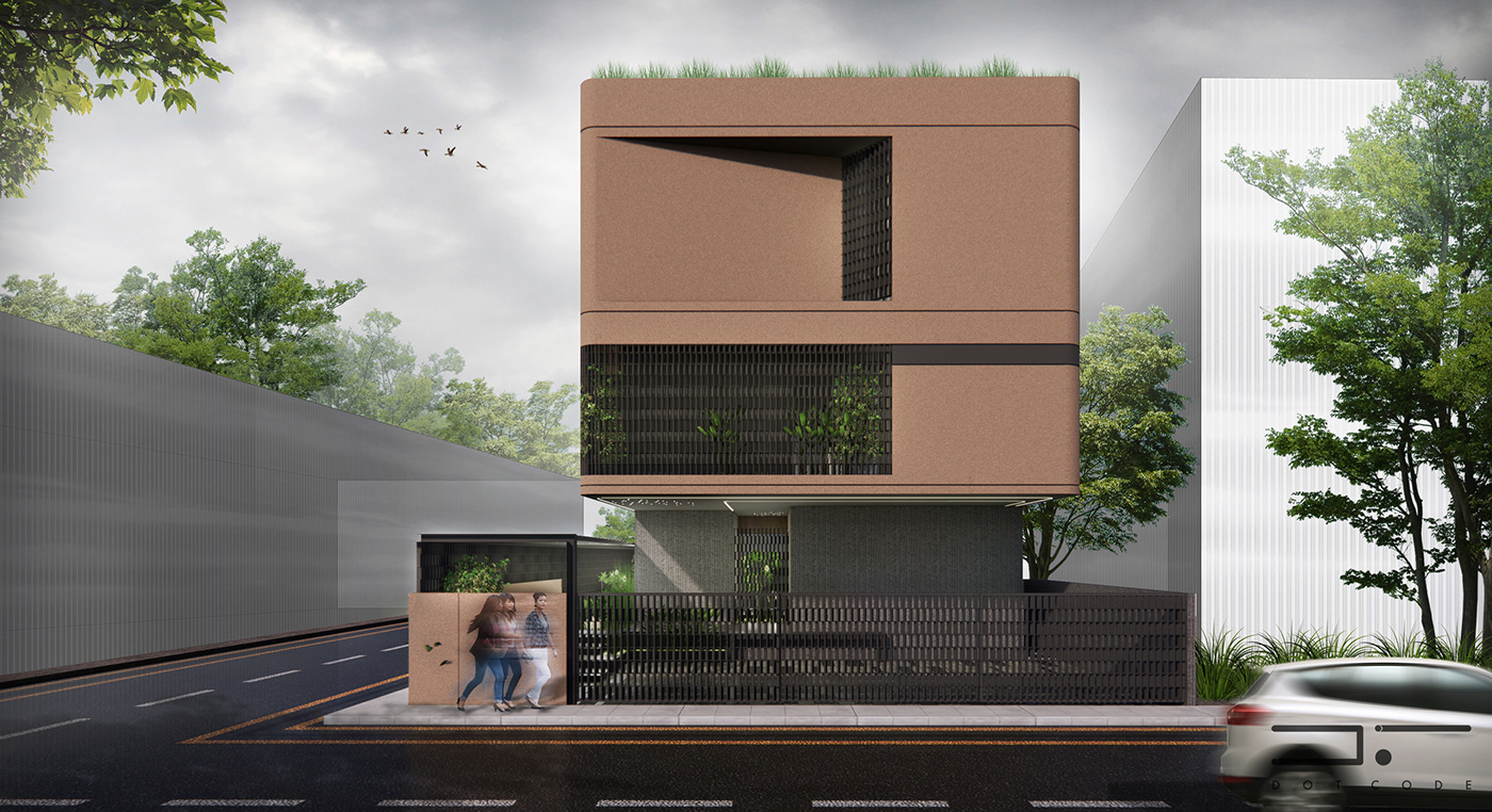 3D architecture Bungalow contemporary modern Render Villa visualization