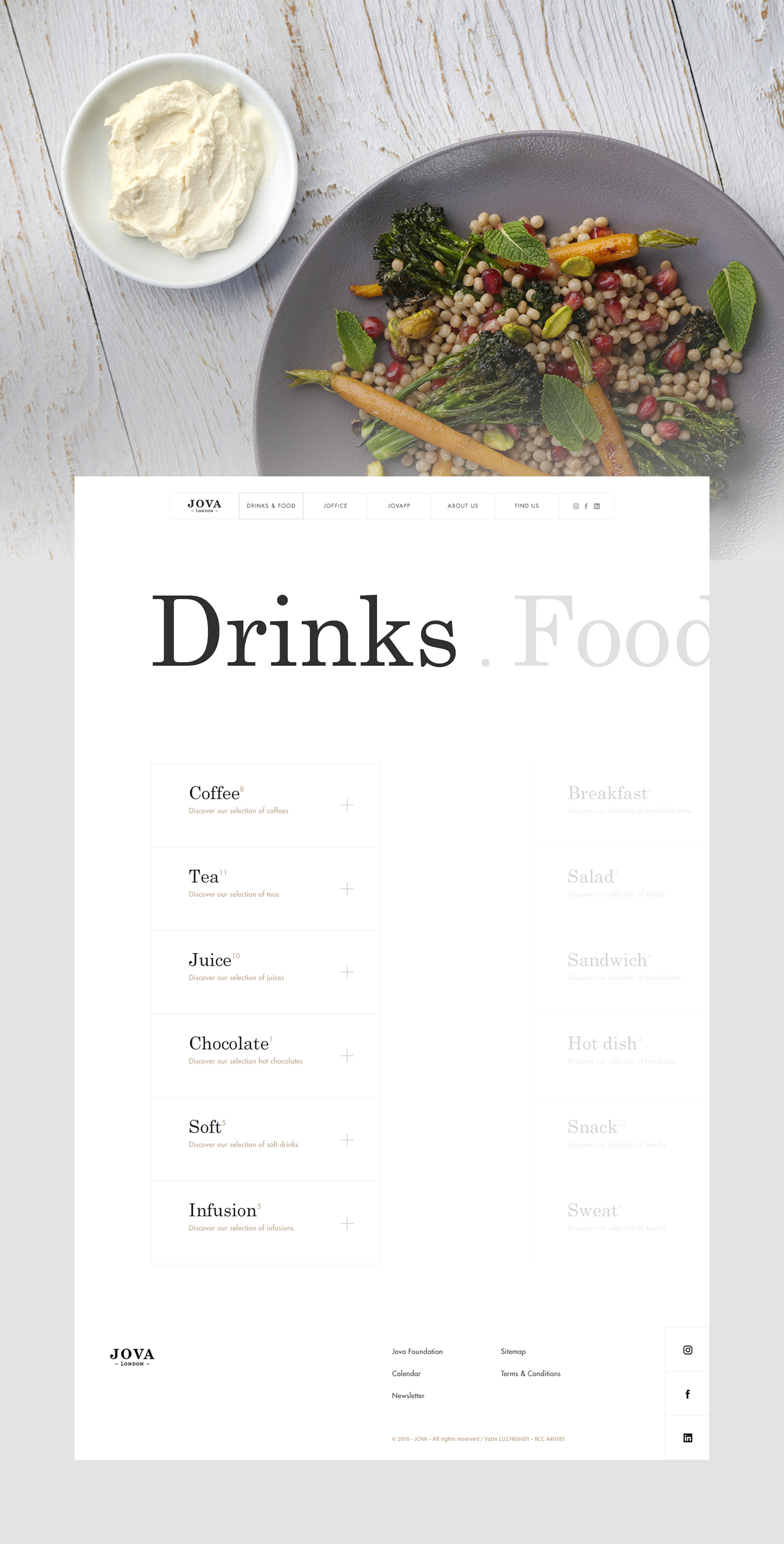 restaurant Website Webdesign London minimalist White product mobile Coffee animation 