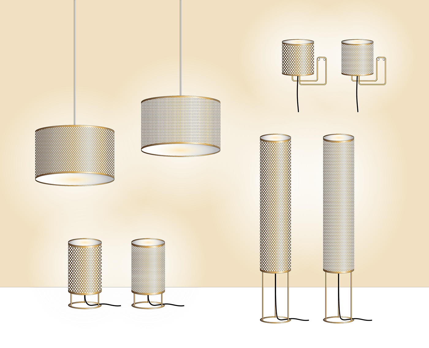 product design  industrial design  Lighting Design  home lighting Scandinavian brass mesh Retail Lamp