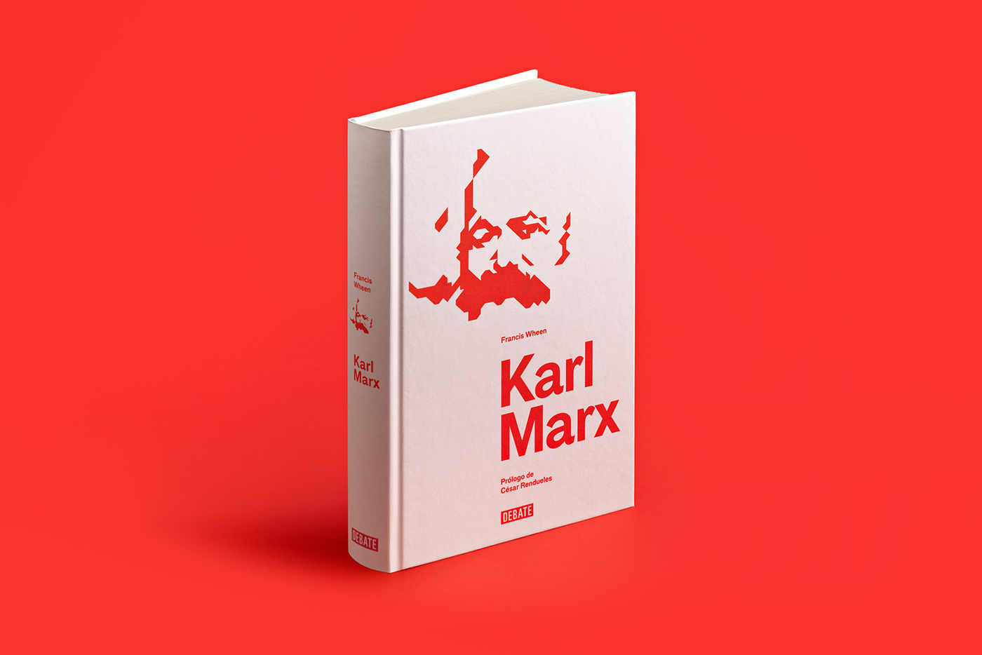 book cover karl marx red barcelona portrait vector minimal White