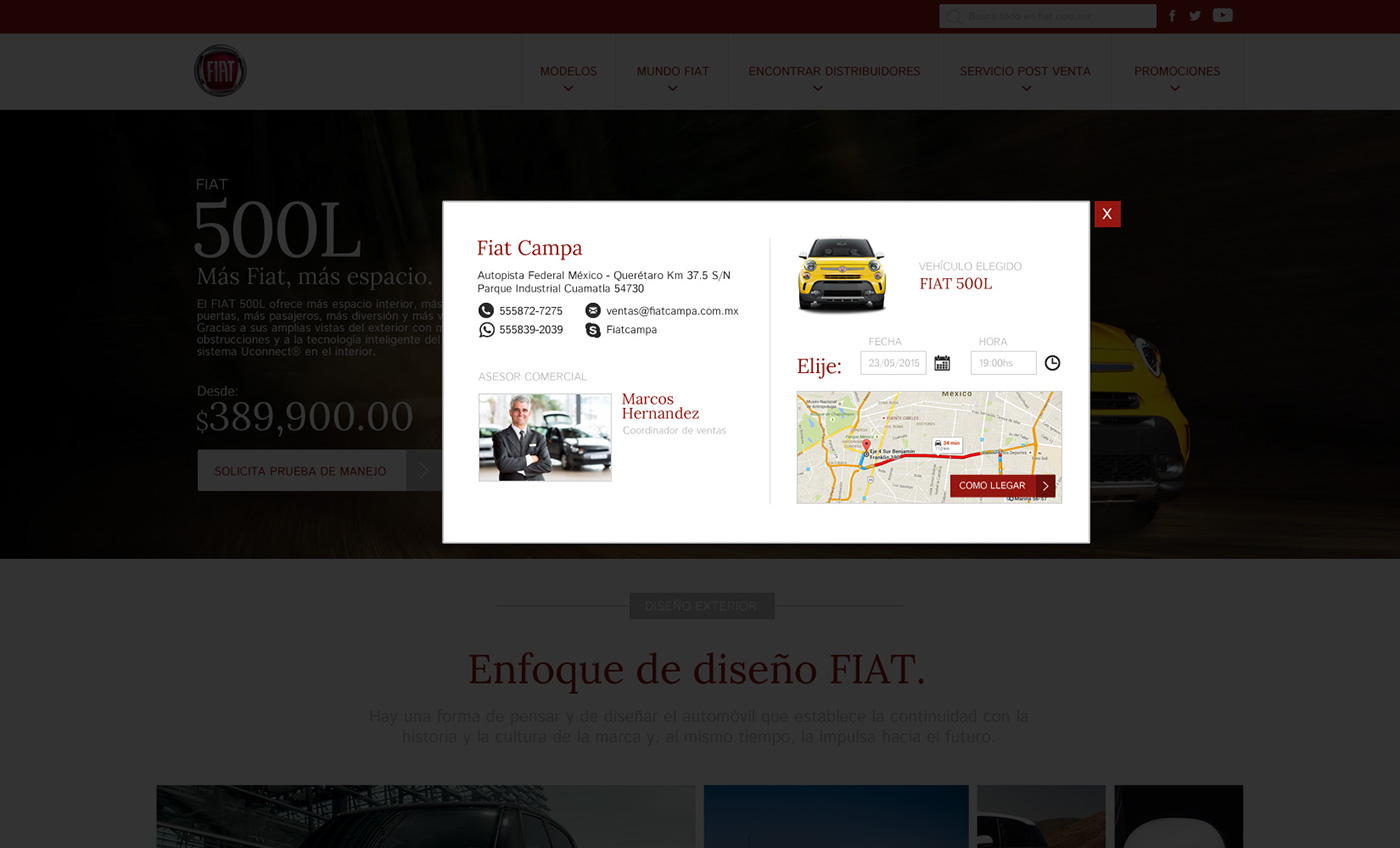 fiat fiat500L   fiat 500 Web mobile sitio web IGNACIO RIBOT customer prueba de manejo feed Cars automovil