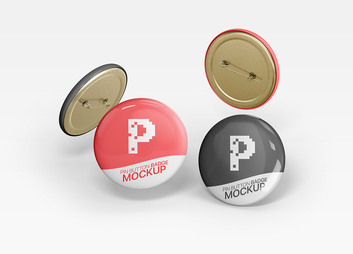 badge branding  button free freebie mock up Mockup pin button psd template round