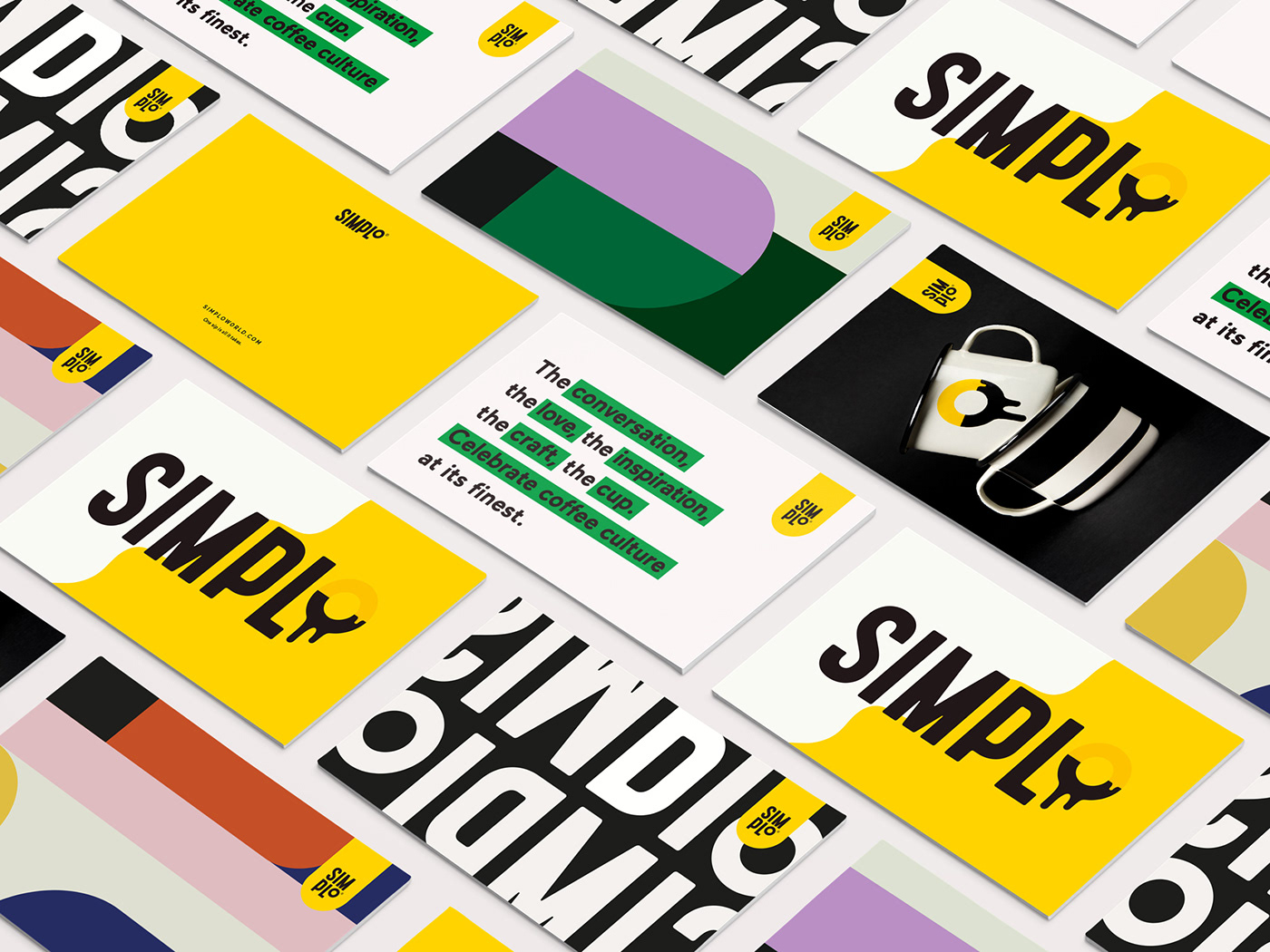 graphic design  Coffee typography   branding  ILLUSTRATION  Simplo identity Packaging yellow beverages