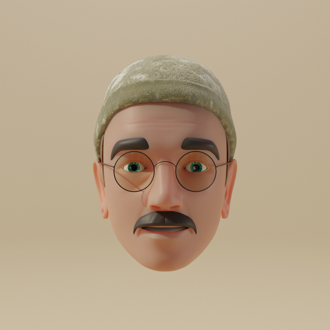 3D apple blender Character Digital Art  memoji portrait redesign cycles modeling