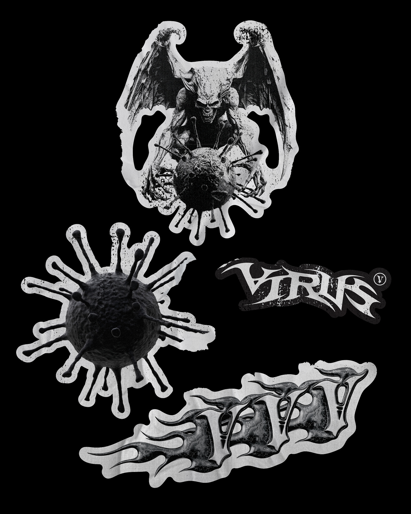 stickers Sticker Design graphic design  visual identity devil photoshop illsutration visual design Logotype Logo Design