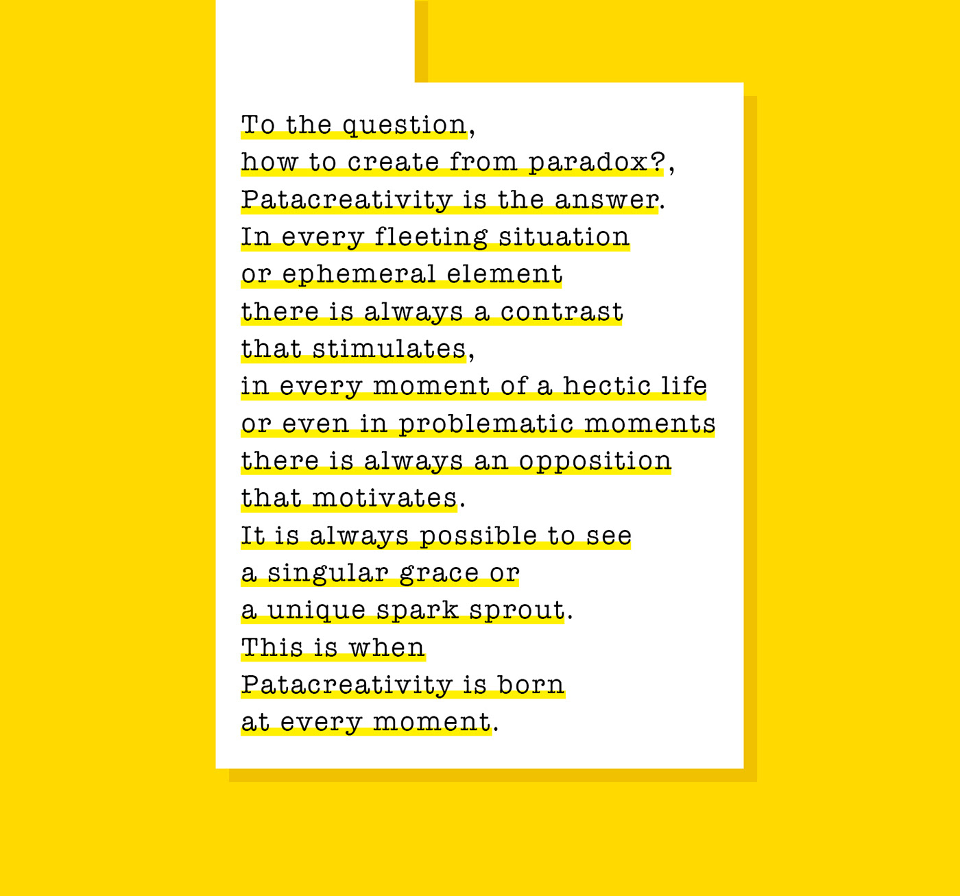 patacreatividad patafisica creatividad Creativity design diseño yellow thesis pataphysics research