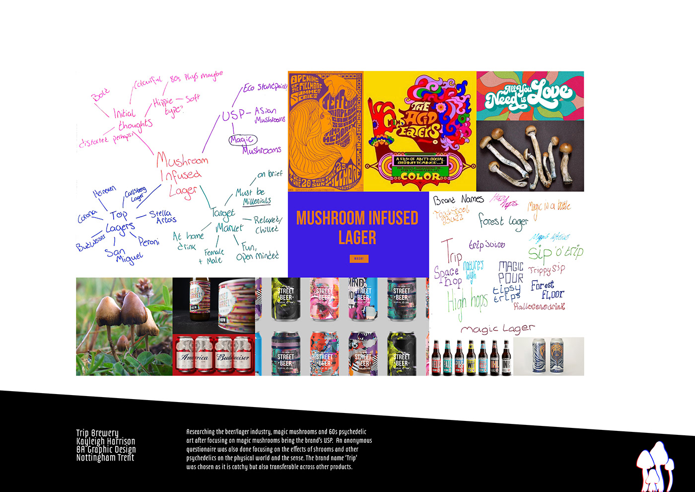 Advertising  graphic design  lager markmaking Packaging paint psychedelic trippy typography  