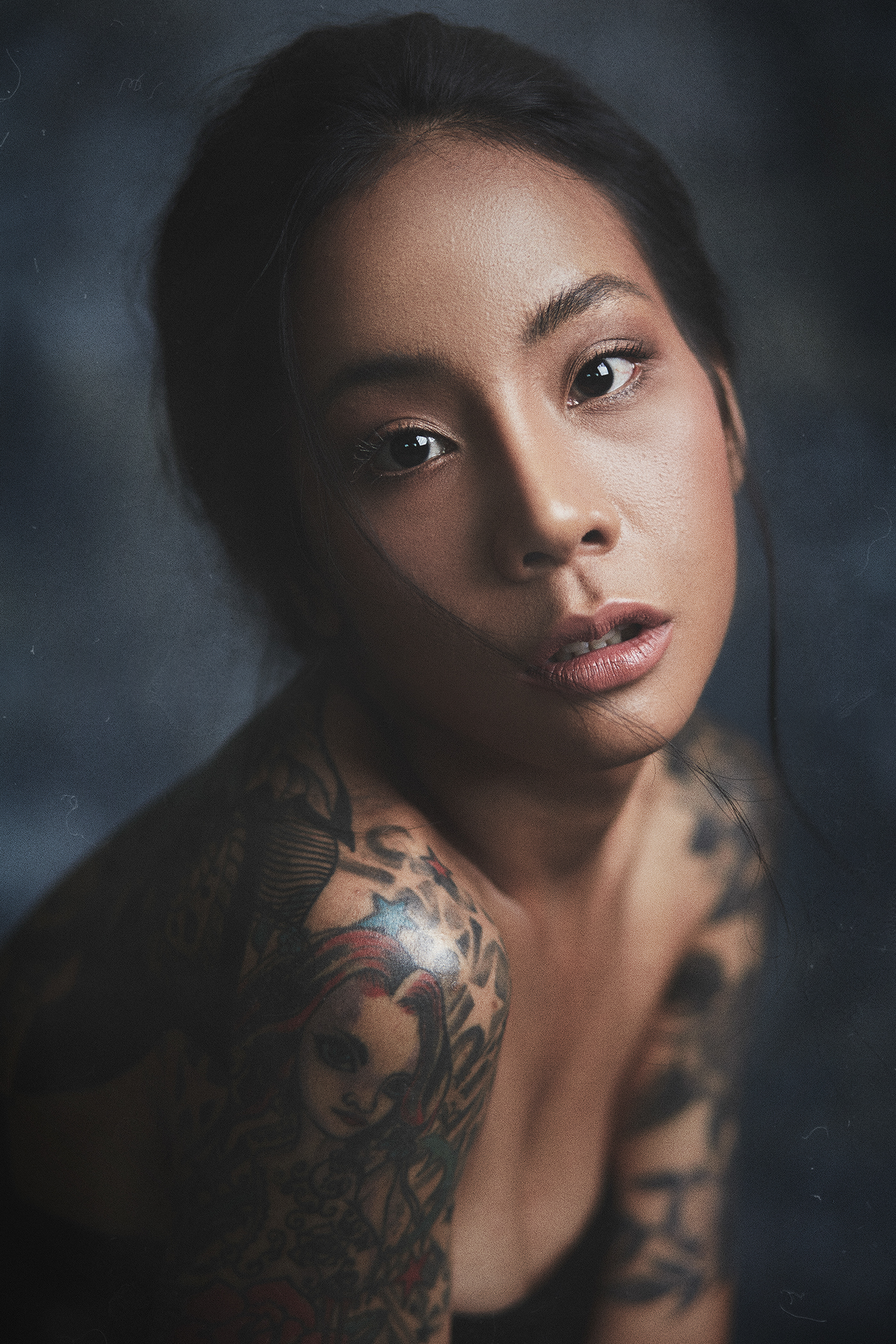 model makeup profile photographer Film   simulate tattoo