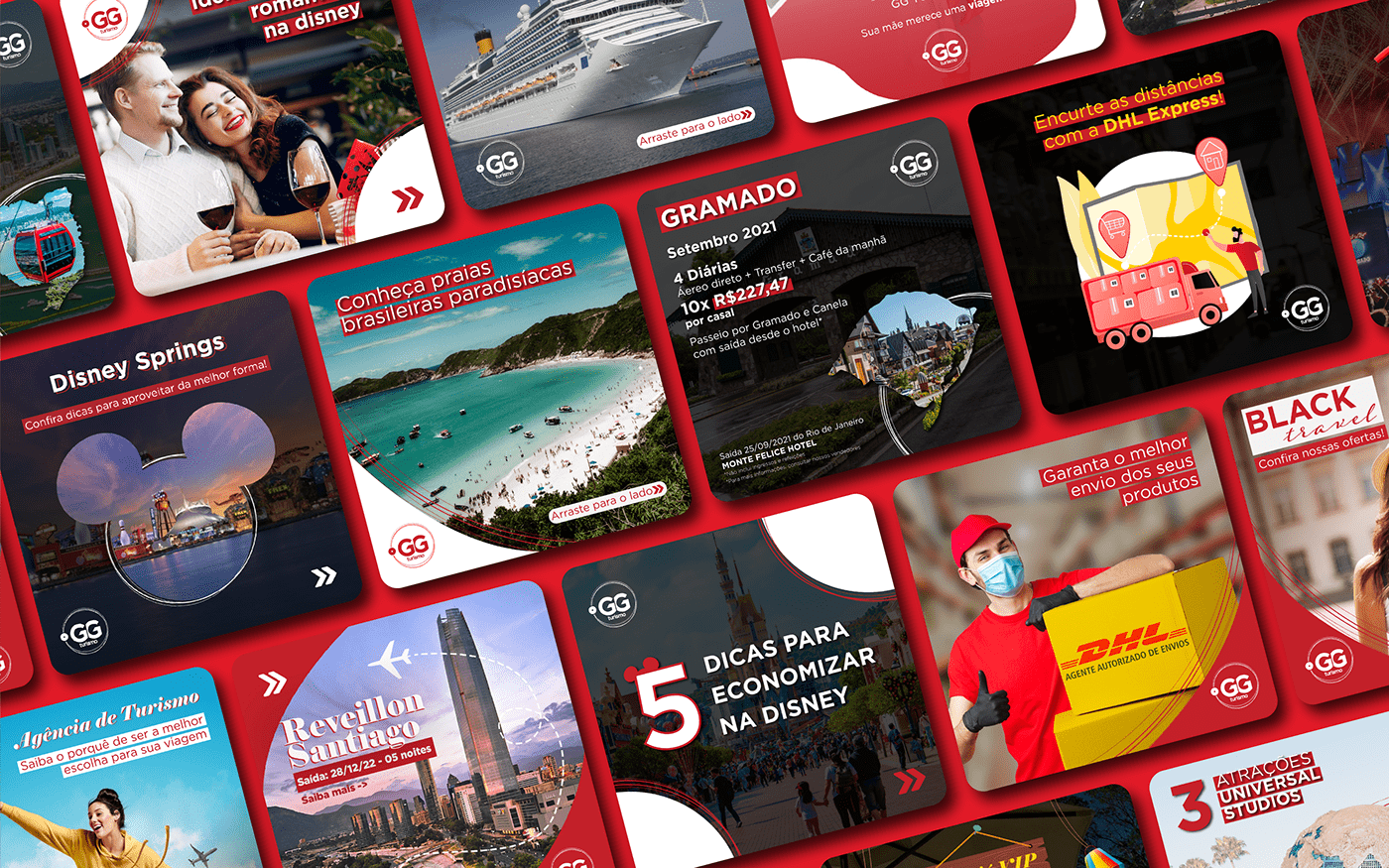 design gráfico social media Social media post Turismo viagem Copa ano novo natal reveillon