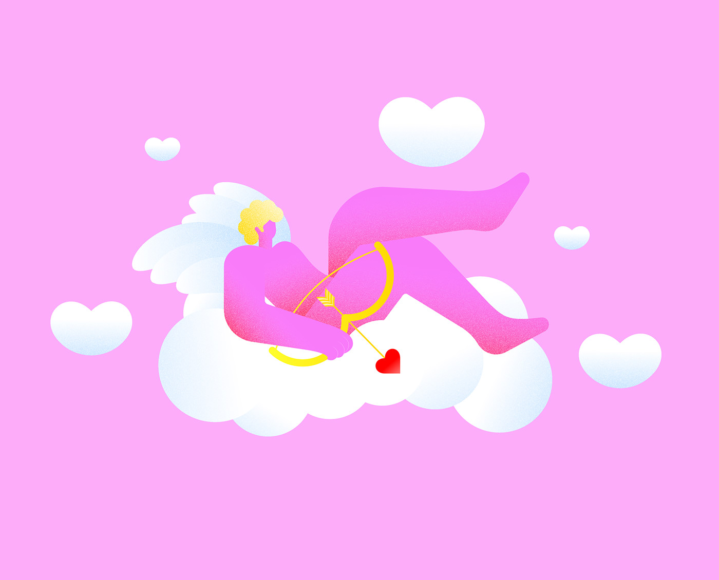 vector adobe illustrator ILLUSTRATION  poster Valentine's Day cupid Love digital illustration angel flat illustration