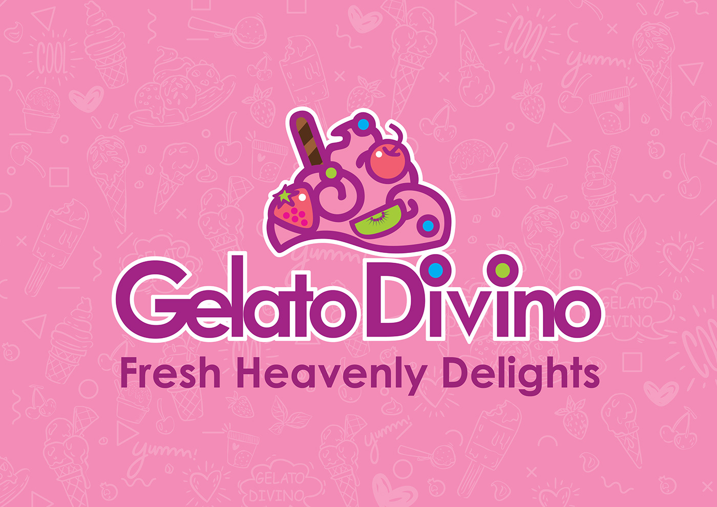 Car Sticker Gelato Divino ice cream menu ايس كريم pickup box mockup