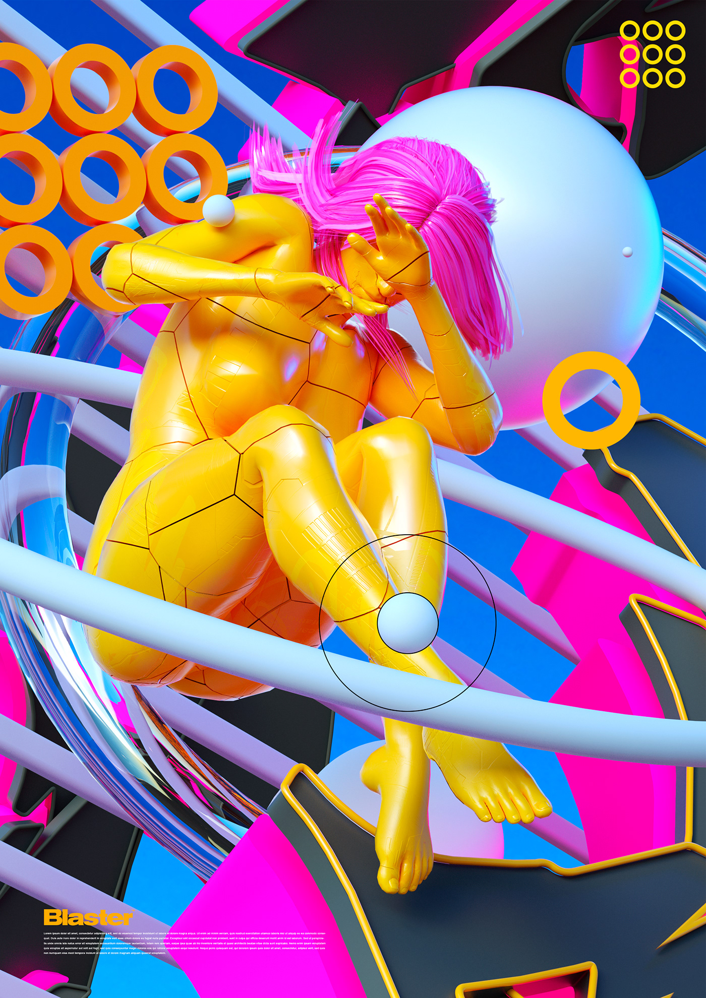 3D 3d design acid c4d Character Cyberpunk Digital Art  Graffiti neon poster