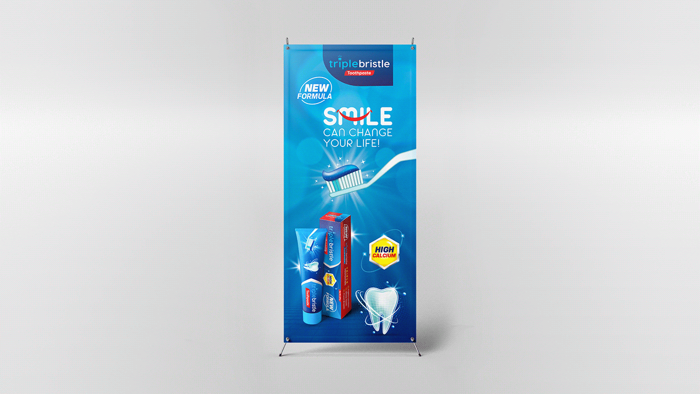 bunting campaign dangler key visual newspaper poster Poster Design sticker toothpaste X-Banner