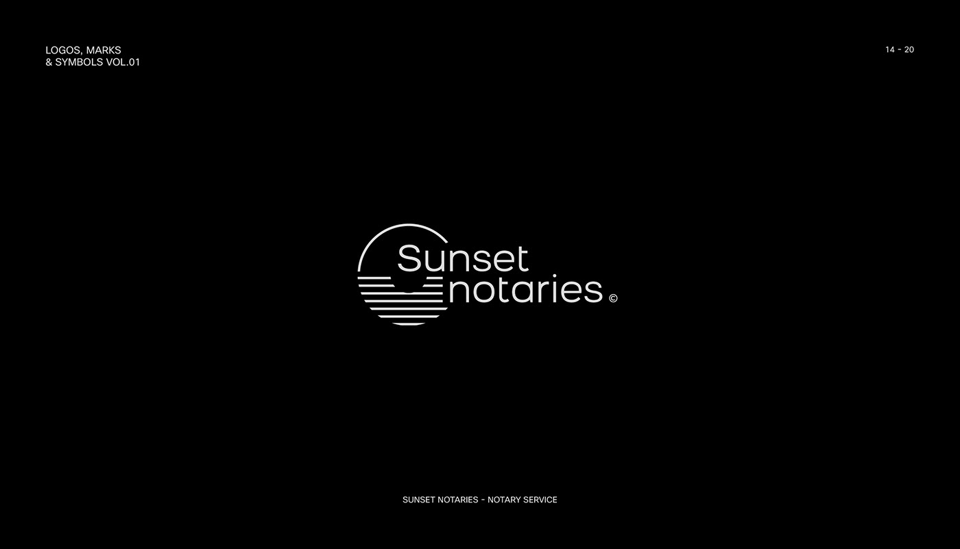 Sunset notaries logo design for an notary business