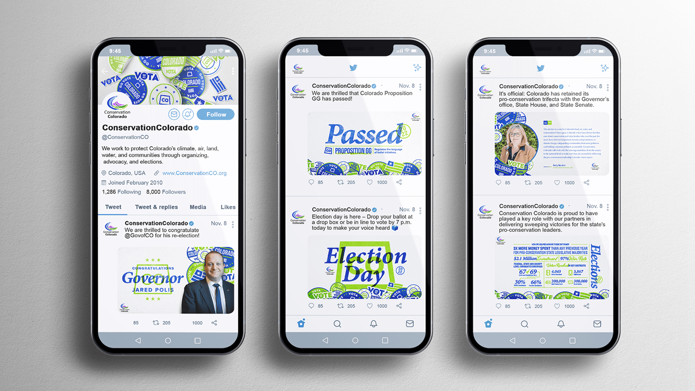 social graphics and feed for election night