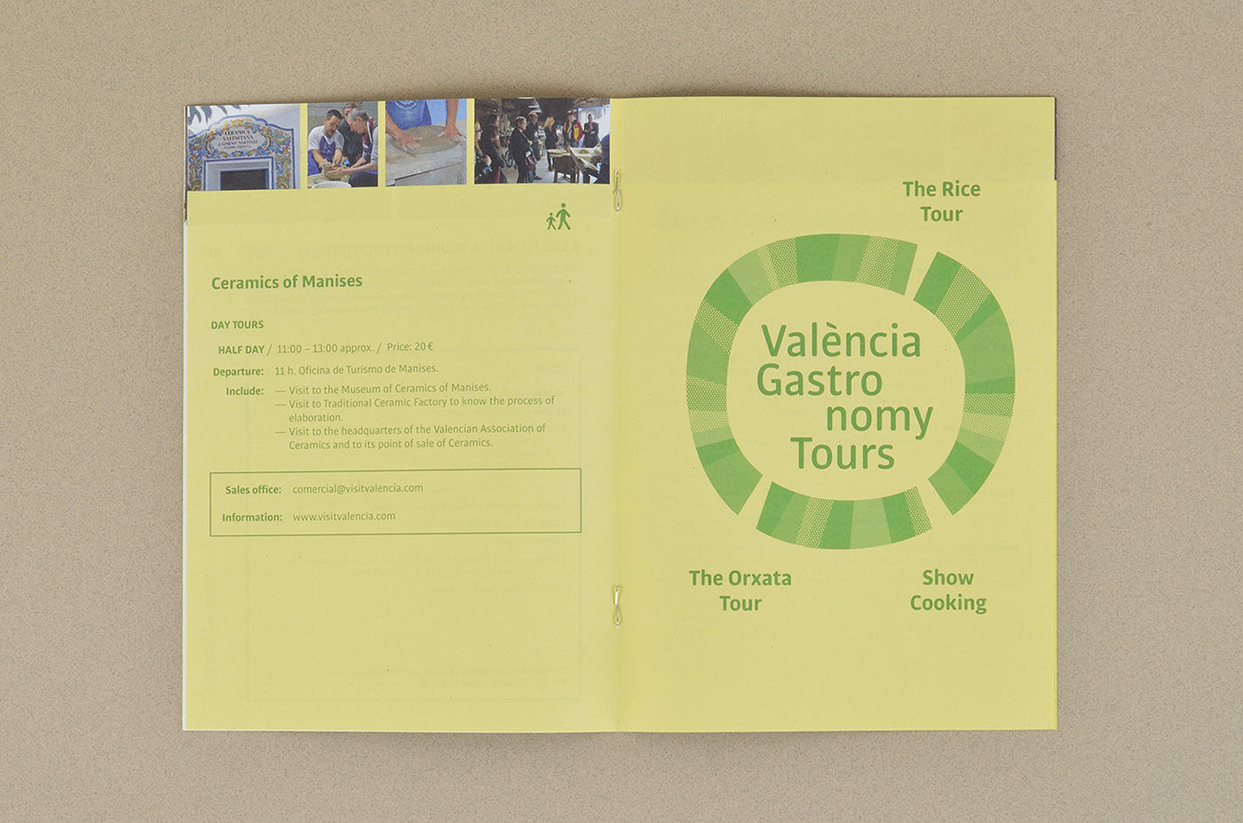 valencia turism cultural leaflet Printing green yellow
