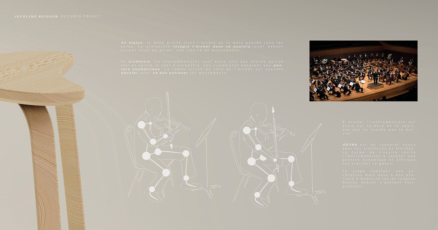 design produit tabouret orchestre violon