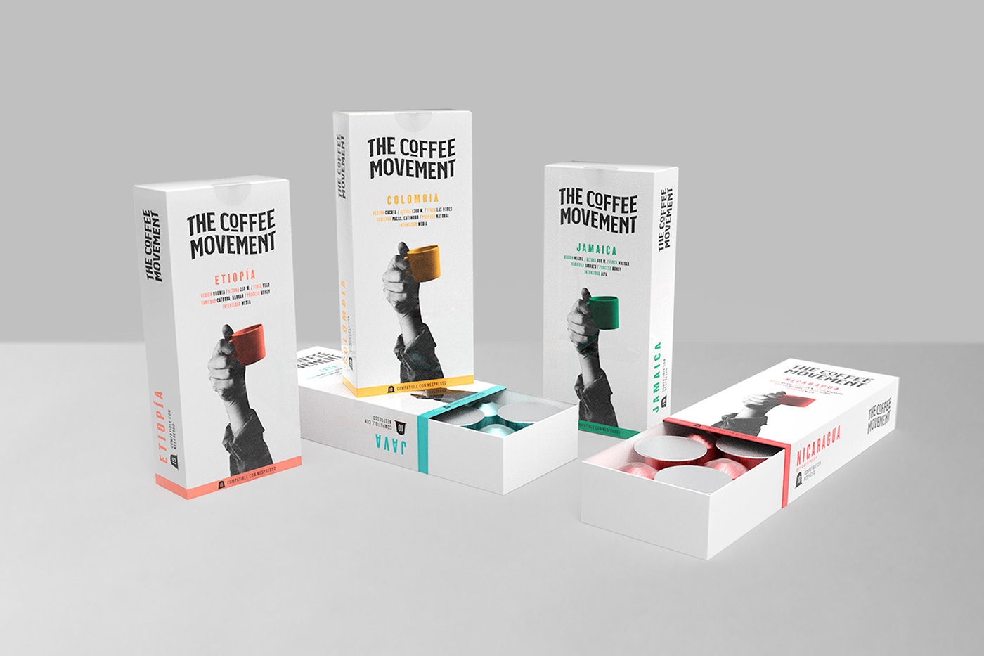 Coffee capsules Origin movement social protest Packaging box