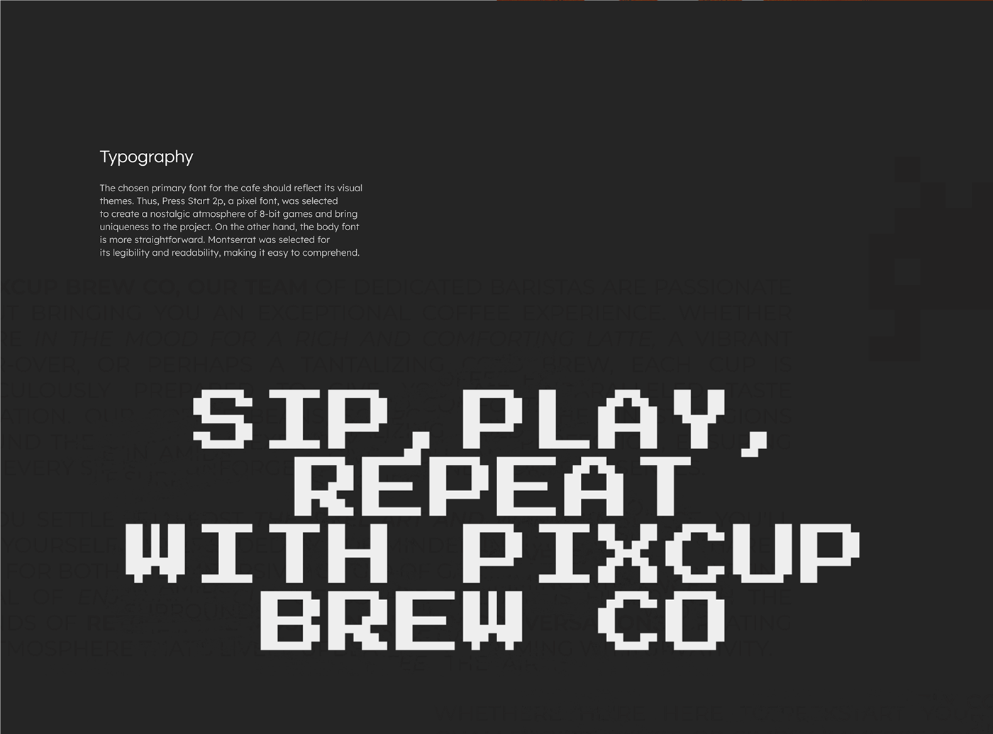 Brand identity development & food packaging design for Pixcup Brew Co coffeeshop