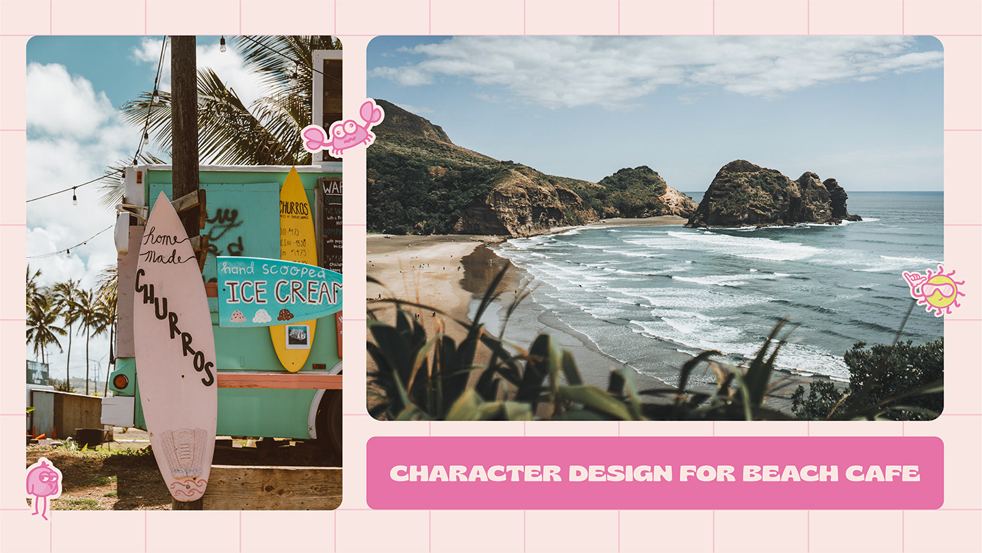 moodboard for beach cafe