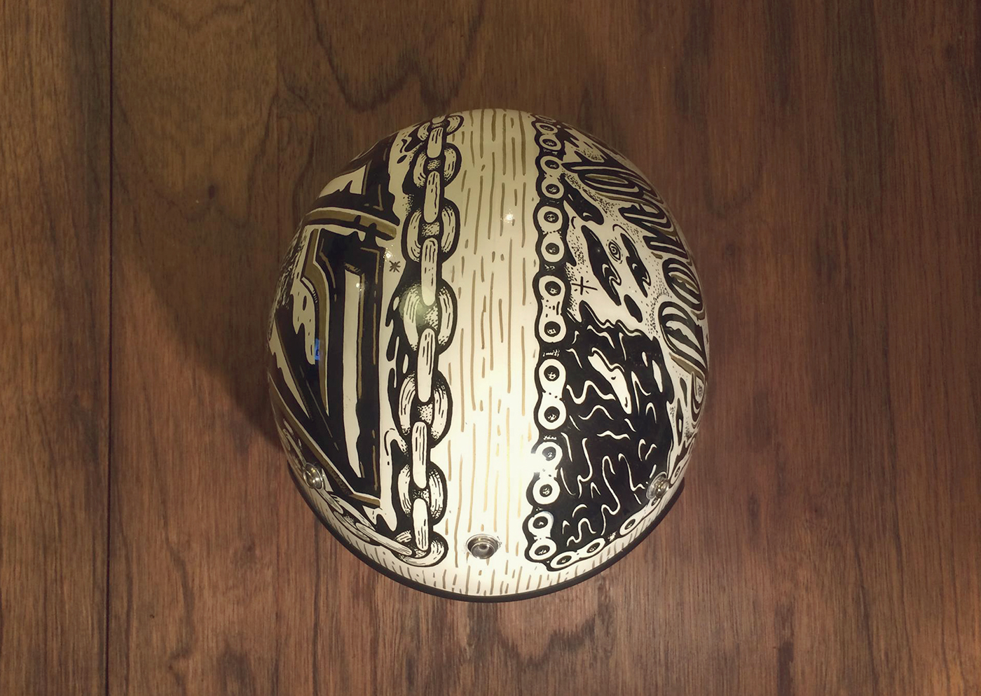 motorbike motorcycle Helmet casco Custom customized Posca diye artist diye illustration diye design