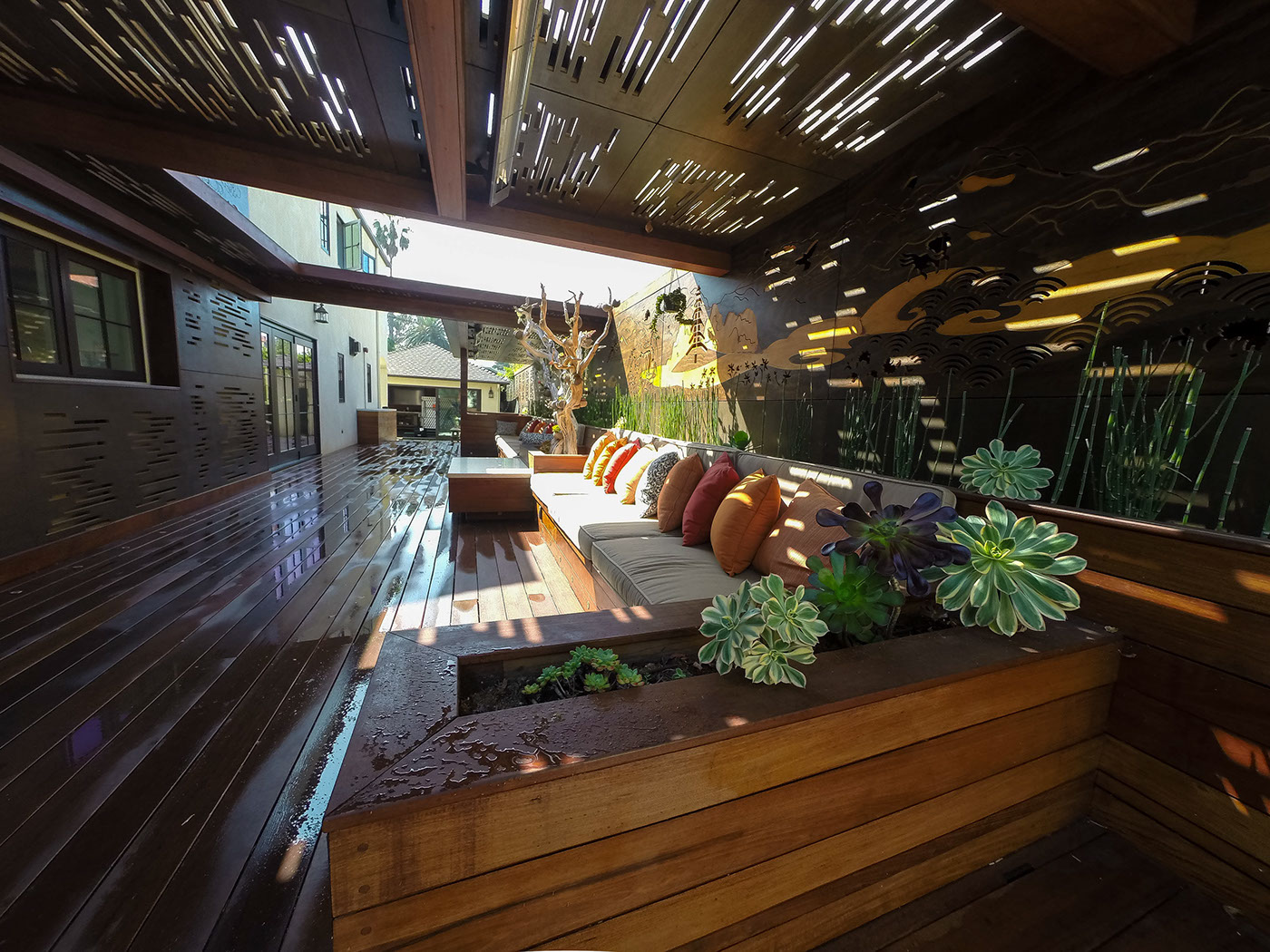 Landscape Design boutique hotel living driveway redesign modern decking design outdoor living modern trellis asian themed outdoor