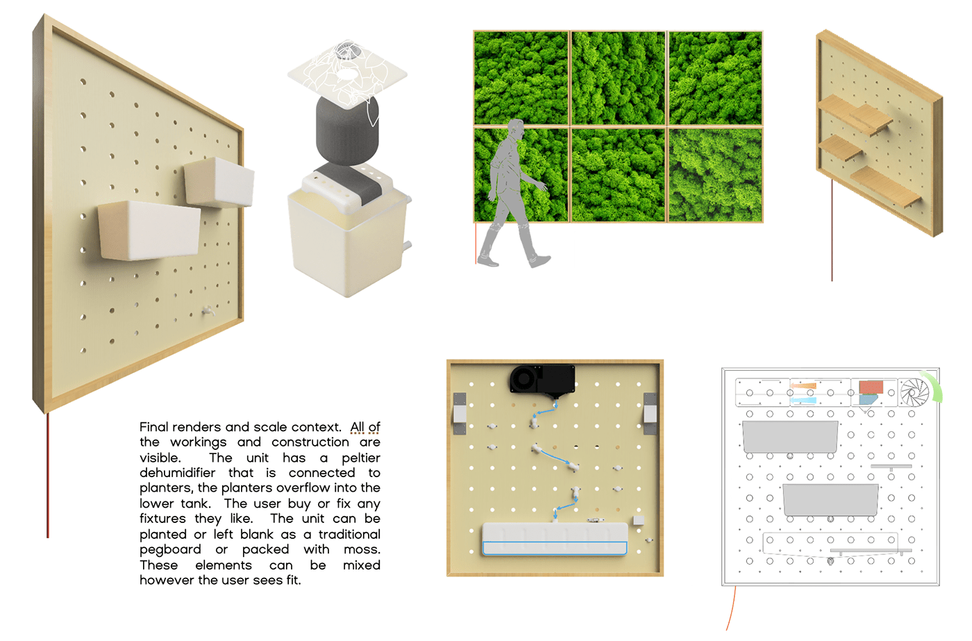Dehumidifier design for manufacture human centred design pegboard Planter product design  Sustainability Sustainable Design User research