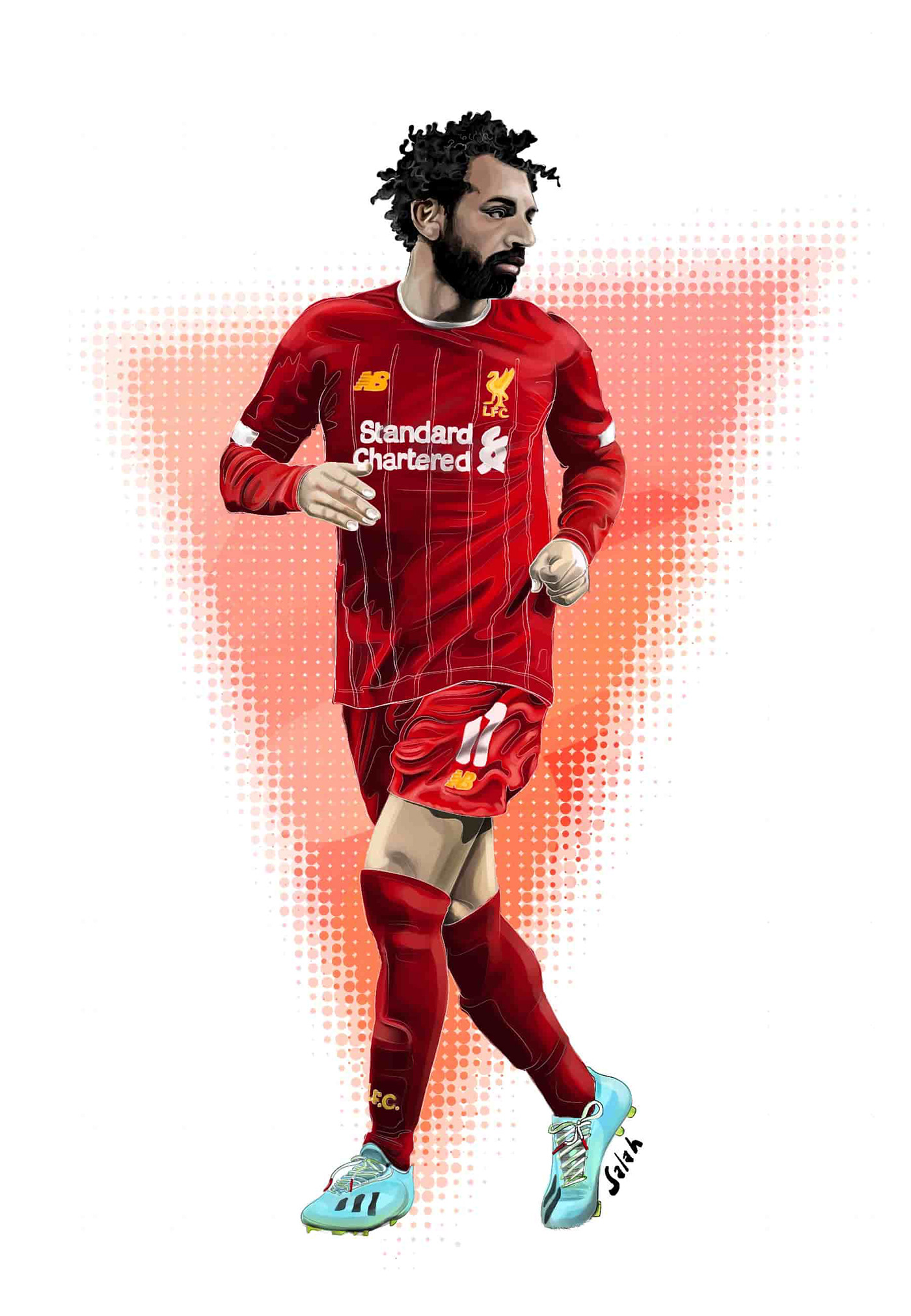 ILLUSTRATION  poster football footballer Poster Design procreate illustration 3D Drawing