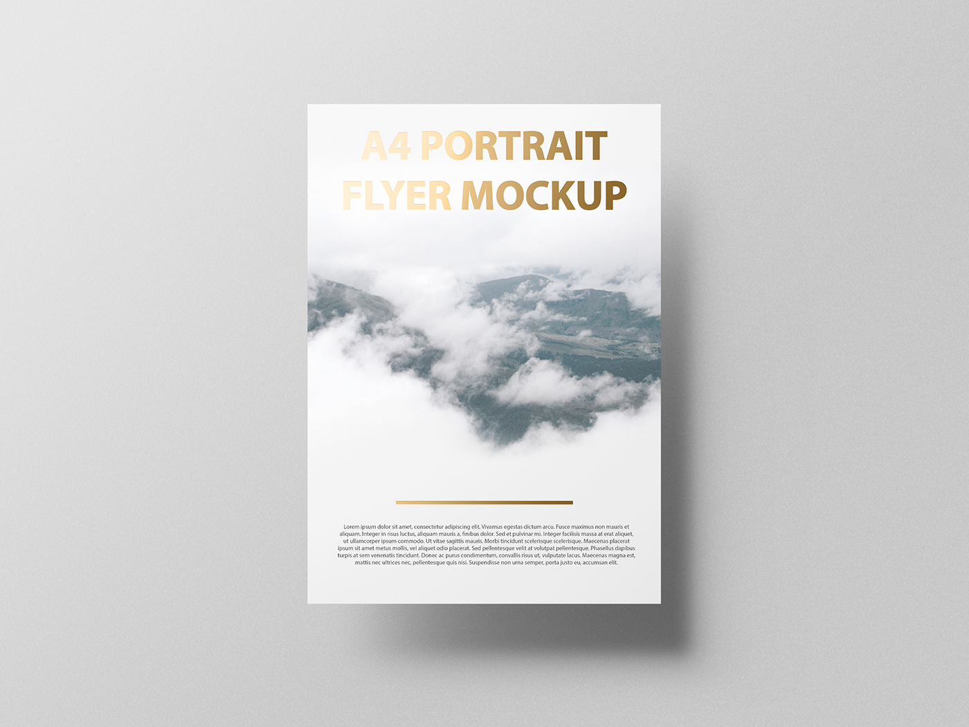 Mockup a4 flyer poster portrait paper product print showcase mock-up