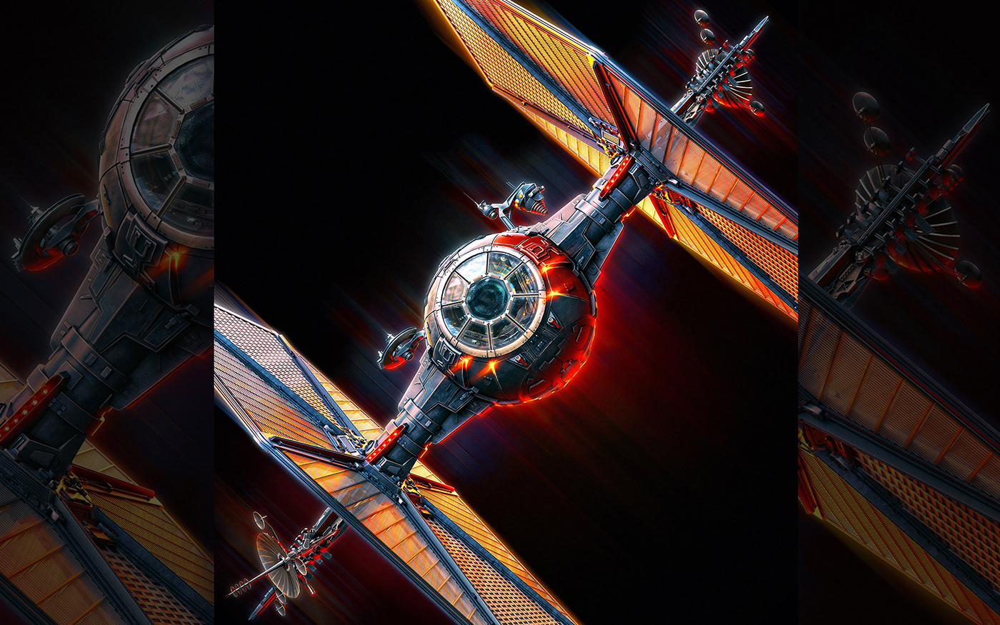 print poster concept alekscg kuskov the dark side star wars Fan Art spaceship 3D