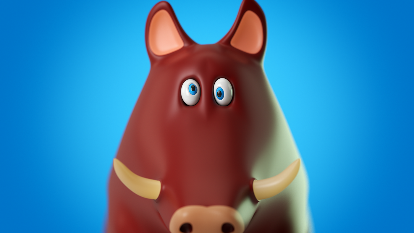 Character pig piggy CGI 3D Character 3D Cute Pig design chracter design