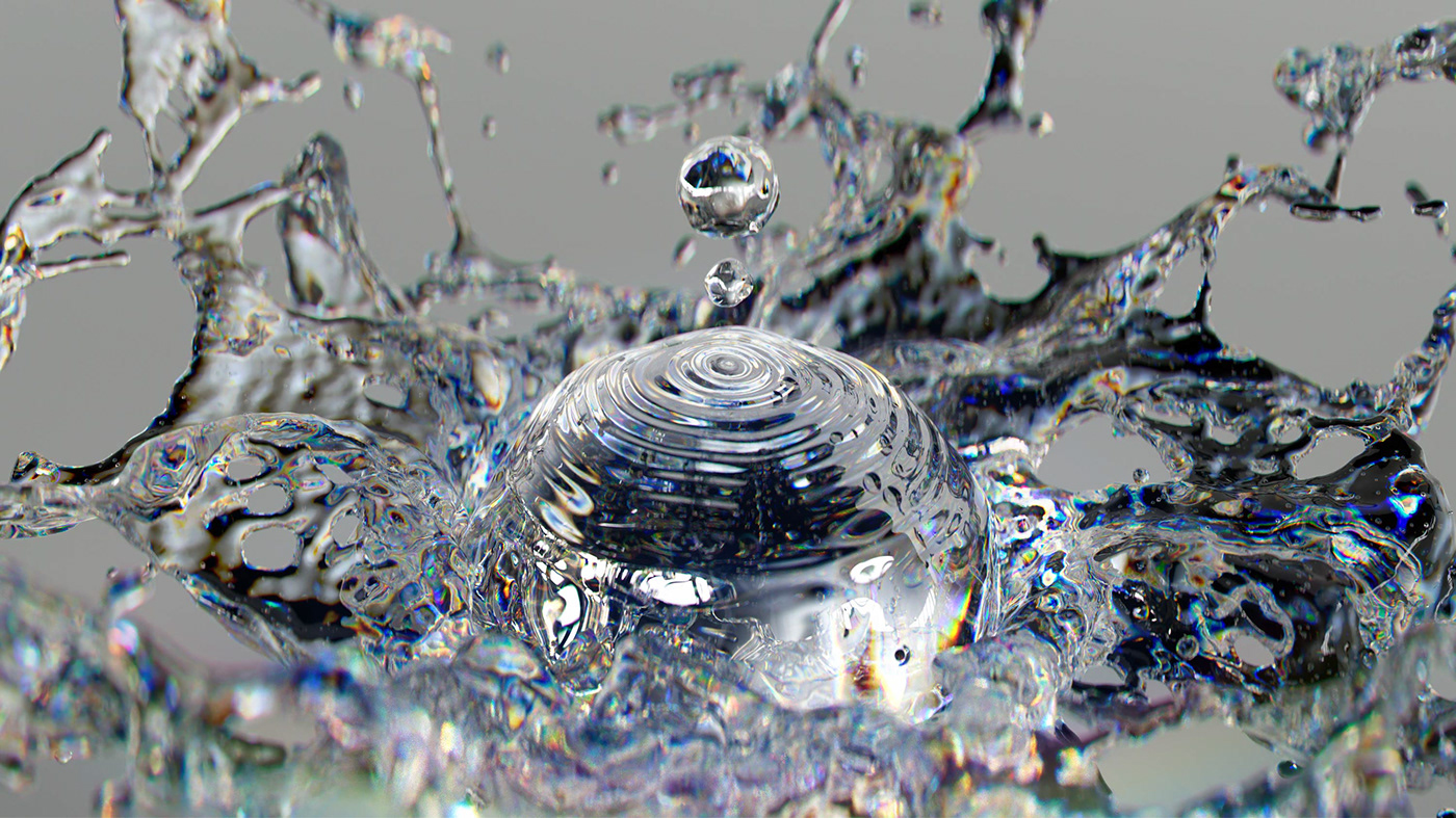abstract redshift simulation particles cinema4d blobs drops Liquid dimaflood realflow