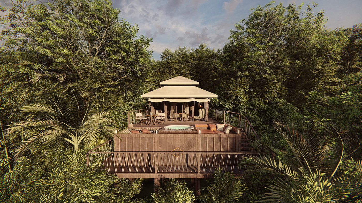 ArtDirection bali glamping hotel jungle logo luxury tente ubud
