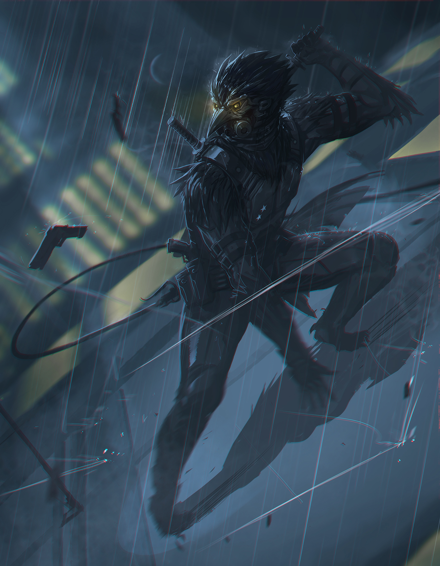 Character concept design ILLUSTRATION  Cyberpunk sci-fi Dystopian
