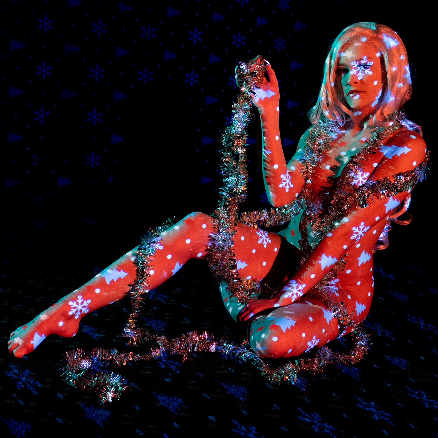 projection body art Implied Nude color Christmas