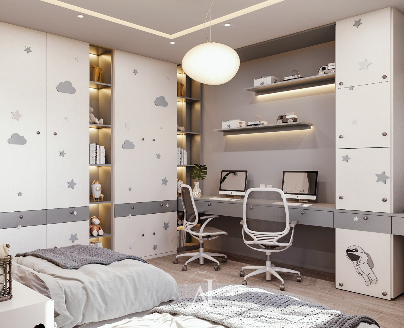 indoor interior design  Render 3ds max architecture modern 3D vray simpel kids
