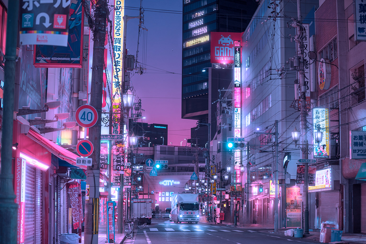 Cyberpunk Photography  japan photoshop night Digital Art  digital photography  neon dark street photography