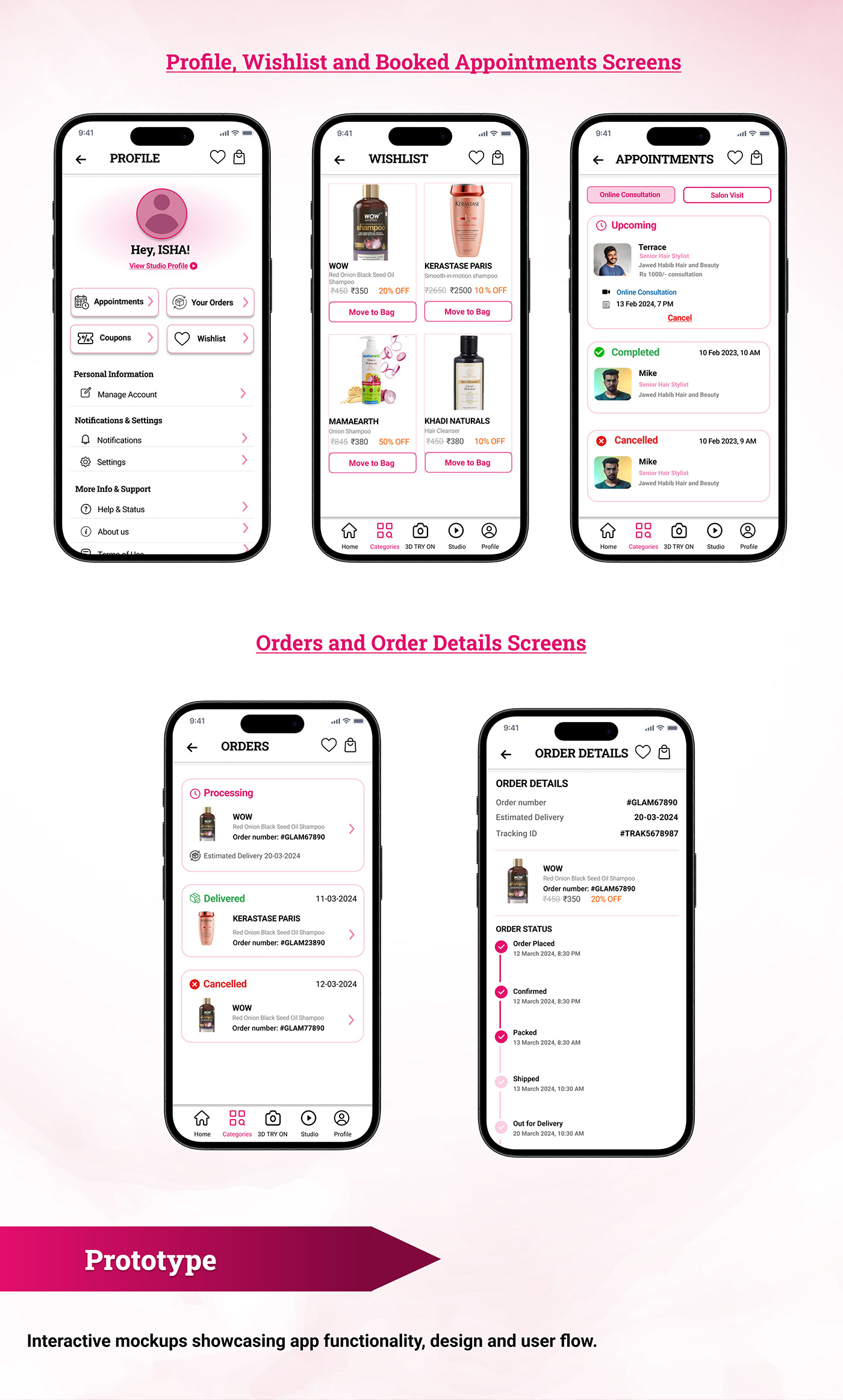 salon app salon beauty design beauty salon Beauty app UX design Figma Mobile app virtual salon