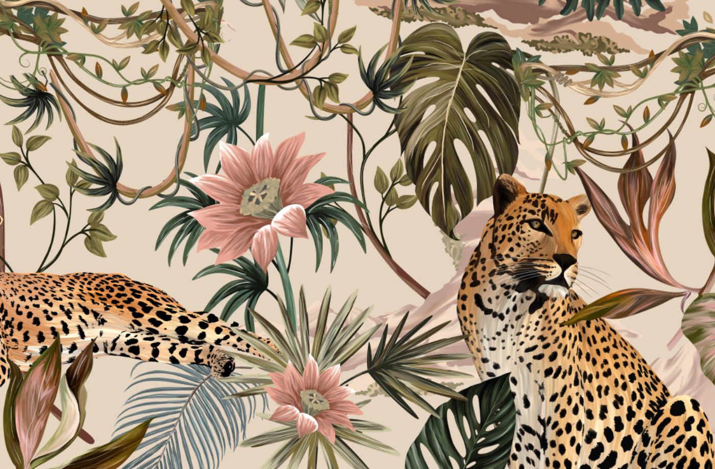 textil design textile pattern pattern design  leopard animal illustration Animal Print Procreate fashion illustration digital illustration